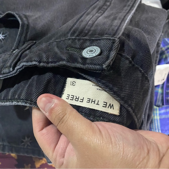 Free People Deep Trance Shine Embroidered Dropped Boyfriend Jeans Size 31 Star - Picture 5 of 6